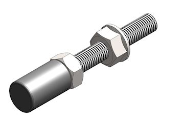 BOLT FOR CHAIN STRETCHER COMPLETE WITH NYLON CUP LENGHT 115MM