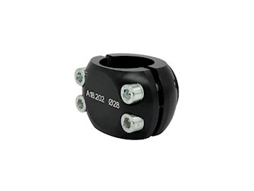 Aluminium clamp hole 28mm black