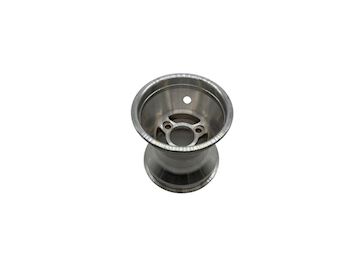 Rear wheel 140mm aluminium complete silver 1-pc