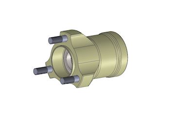 Front wheel hub 25x75mm magnesium